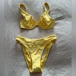 Abercrombie Yellow Ribbed Bikini